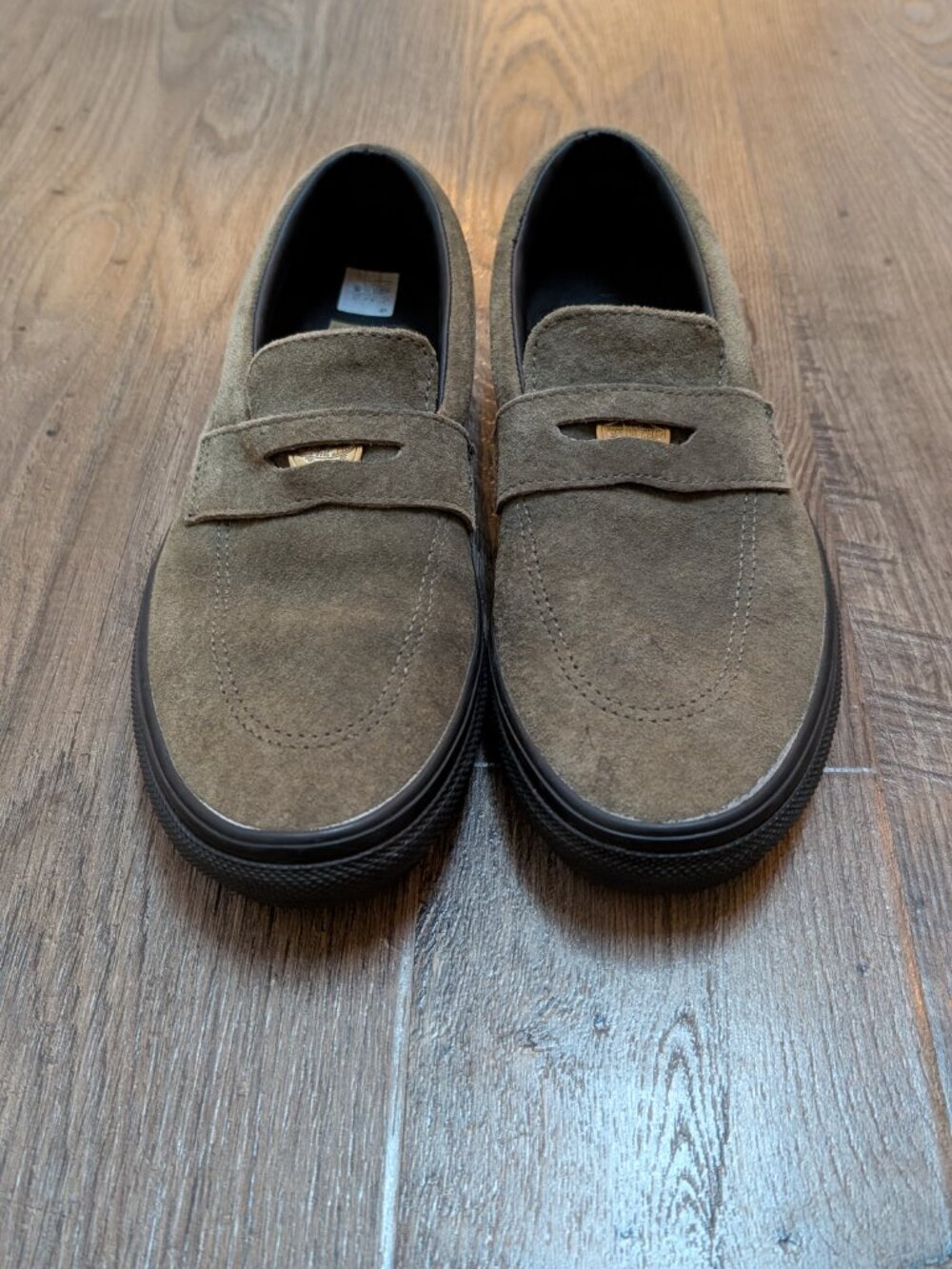 Vans Olive Green Suede Penny Loafers - Picture 5 of 7